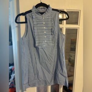 Women’s Blue Striped Sleeveless Shirt